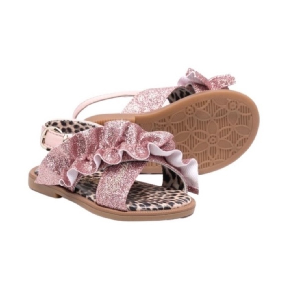 ROBERTO CAVALLI TODDLER GIRL RUFFLE-DETAIL OPEN TOE SANDALS